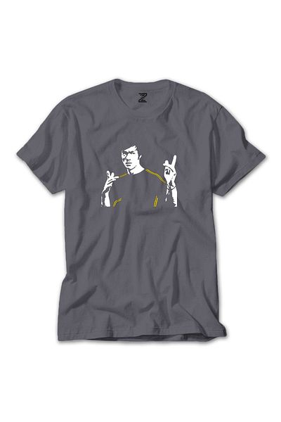 Z zepplin Γκρι μπλουζάκι Bruce Lee Figure