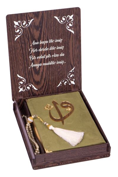 Manidar Hediye Anneler Gününe Özel Tasarım Altın Yaldızlı Kur'an-ı Kerim Seti...