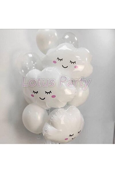 LOTUS PARTY Bulut Temalı Balon Seti ( Beyaz - Şeffaf Balon Ve Bulut Şekilli F...