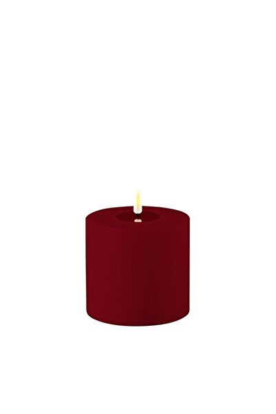 Genel Markalar Bordo Rengi Led Dış Mekan Mum 10x10 Cm - De Rf-ul-0042