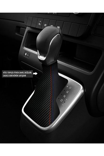 GM-DESIGN Universal Carbon Leather Shift Gaiter - Blue with Red Stitching