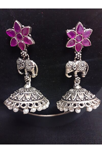 Aashiv's Collection Women's Colorful Flower and Elephant Patterned Steel Earr...