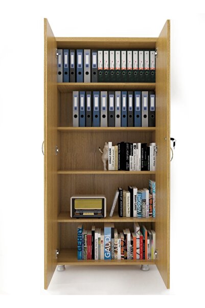 ELİZZA Modüler Dünyası Tam Kapaklı Kitaplık Dosya Dolabı Teak - 80x38x188 Md0101010302