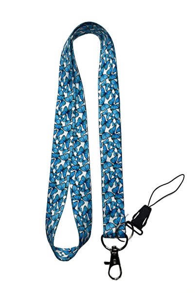 StormiStoretr Mavi Kelebek Boyun Ipi Telefon Askısı