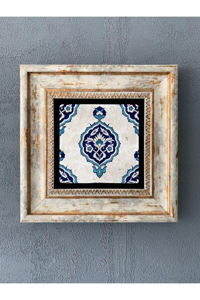 Oscar Stone Decor Çerçeveli Taş Duvar  Dekoru 20 x 20 cm Çini Desen