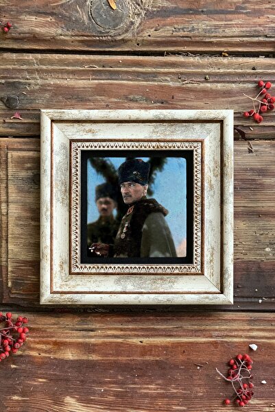 Oscar Stone Decor Çerçeveli Taş Duvar Dekoru Tablo 20cm X 20cm Atatürk Fotoğrafı