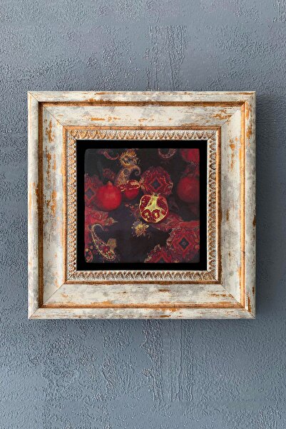 Oscar Stone Decor Nar-çerçeveli Taş Tablo- Duvar Dekoru 20x20 Cm-wall Decor