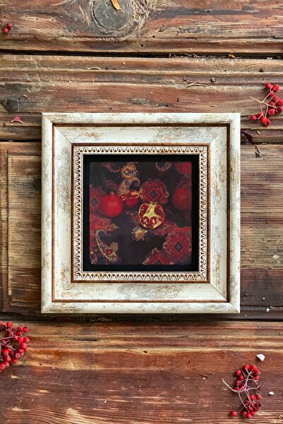 Oscar Stone Decor Nar-çerçeveli Taş Tablo- Duvar Dekoru 20x20 Cm-wall Decor