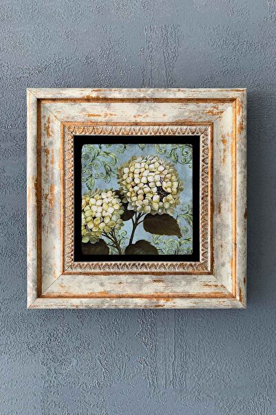 Oscar Stone Decor Ortanca Çerçeveli Taş Tablo 20x20 Cm-wall Decor