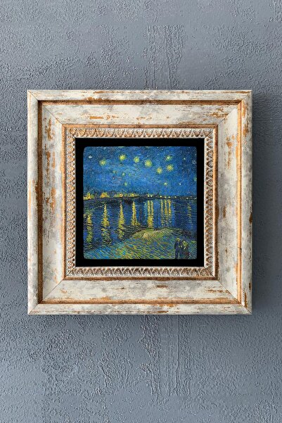 Oscar Stone Decor Çerçeveli Taş Tablo 20x20 Cm Wall Decor Van Gogh Eserleri