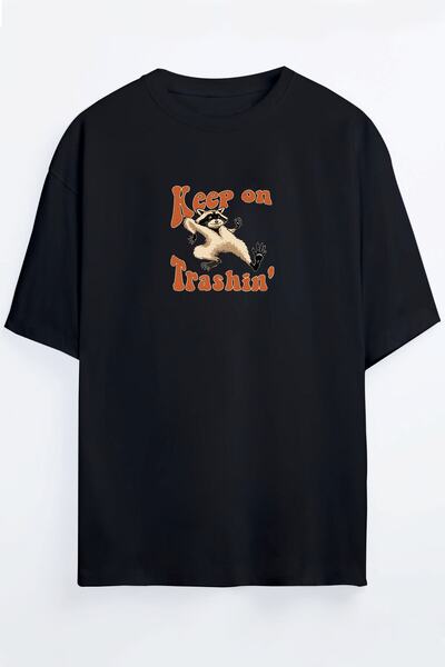 MELADYAN Raccoon-rat-weasel Gang Printed Oversize Unisex T-shirt