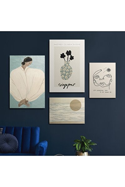 HOMEPACK Σετ ζωγραφικής τοίχου σε καμβά 4 τεμαχίων Hp166