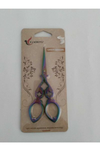 LİLYHOBBYLAND Vintaga Colorful Sewing Embroidery Opening Ribbon Invitation Scissors 11x5cm