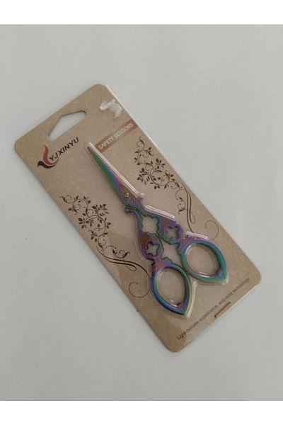 LİLYHOBBYLAND Vintaga Colorful Sewing Embroidery Opening Ribbon Invitation Scissors 11x5cm