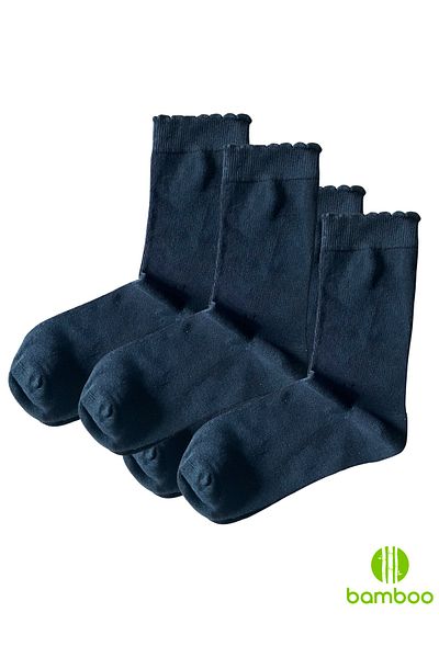 socksbox 4 чифта дамски безшевни бамбукови чорапи за 4 сезона, черни/36-41