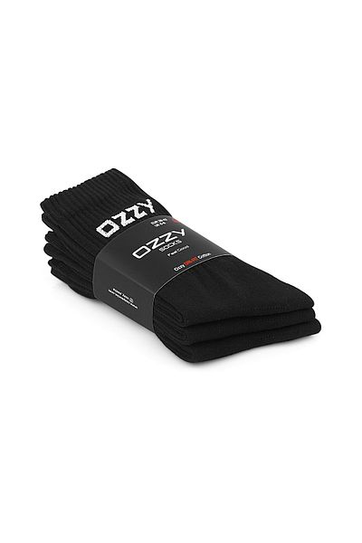 Ozzy Socks 3 чифта тенис спортни чорапи с дълга глава, черен пакет