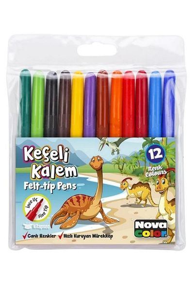 Nova Color Felted Pen 12 Colors Nc-620