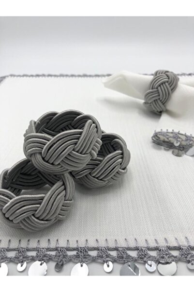 KATMERTEKS 8 Pieces Smoked Wicker Model Napkin Ring Ring