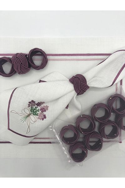KATMERTEKS 8 Pieces Twisted Plum Napkin Ring