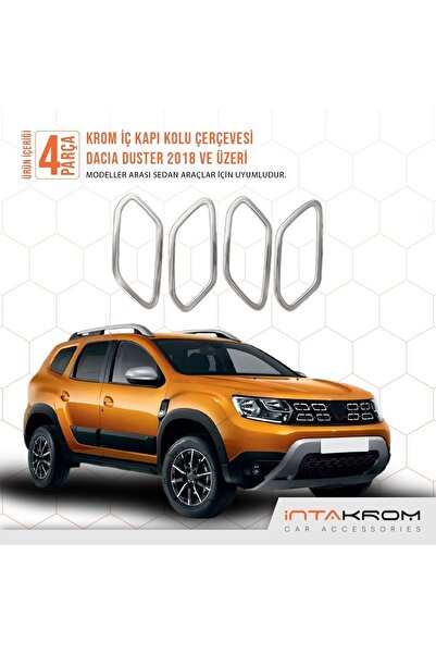 İntachrom Dacia Duster Uyumlu Krom Iç Kapı Kolu Çerçevesi 4 Parça 2018 Ve Üzeri