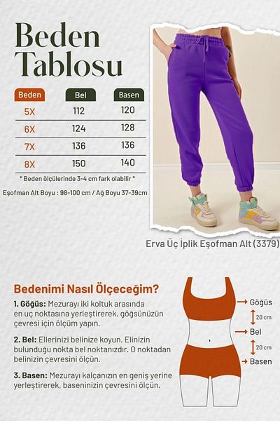 Aşkı Endam Φούτερ με ελαστικό πόδι Erva Plus Size με τρεις κλωστές - Χακί