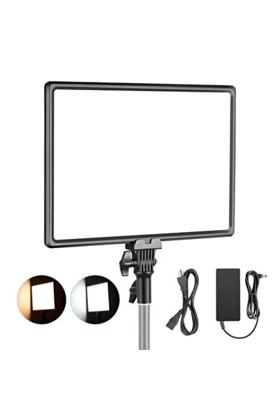SMAYLİNG Kare Soft Işık Profosyonel Led Panel Makeup Fotoğraf Video Çekim Işığı Güçlendirilmiş Tripod 2.10 Cm