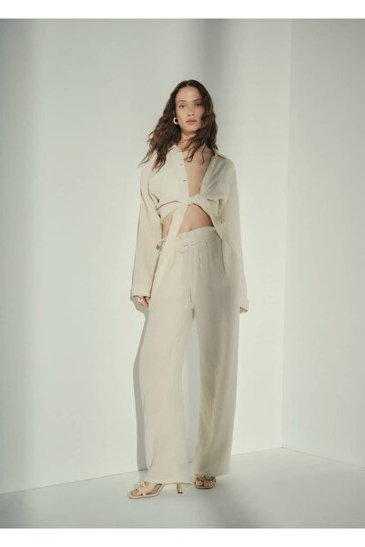 MANGO Woman Bambula Pamuklu Pantolon