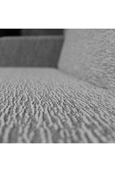 TUCHMALL Жаккардовий чохол для дивана на 2 особи, еластичний, з гумкою, можна прати, 1 шт., сірий