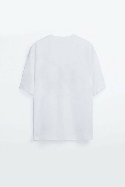 MELADYAN Harmandar - Unisex Paris Printed White Oversize T-shirt