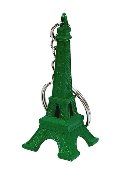 Dünyadan Hediyeler Paris Eiffel Tower 3d Metal Keychain Green