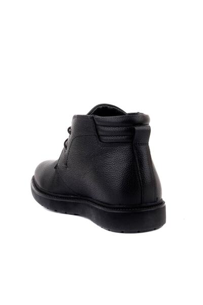 SailLakers - Μαύρες δερμάτινες ανδρικές μπότες με κορδόνια 102-3531-TTP04