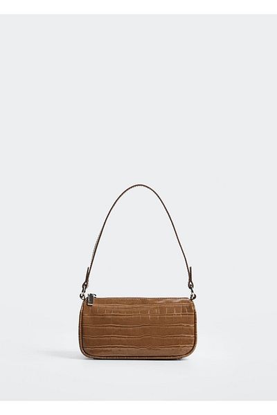 MANGO Woman Tasche im Krokodilleder-Look