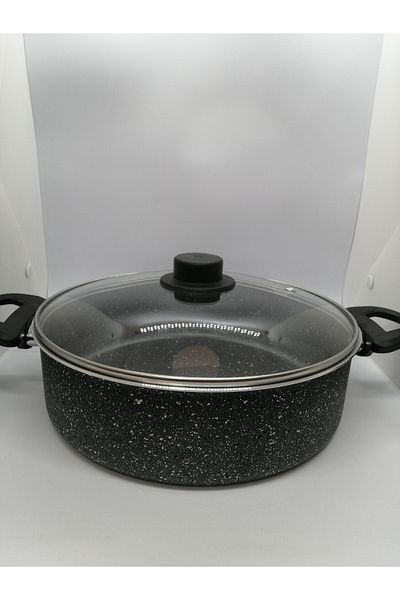 BYKARDELEN Ela Fireproof Non-Stick Deep Pot 26 Cm 2 Pieces Gray