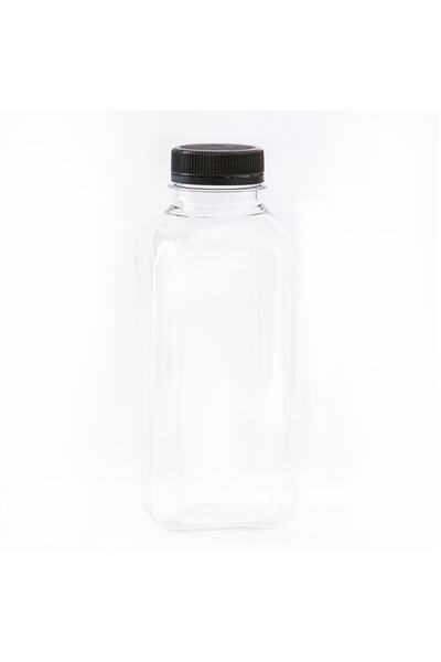 mbkambalaj زجاجة مربعة للحيوانات الأليفة سعة 500 مل وغطاء أسود (100 قطعة)