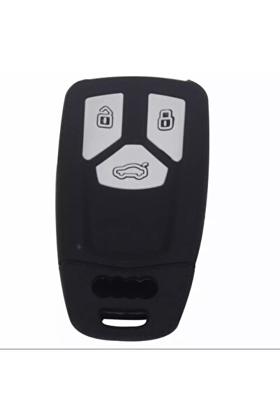 İKTUNING حافظة مفاتيح سيليكون Audi A4-E-Tron - أسود-أبيض