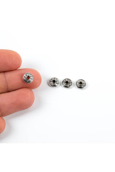 yfhobi 8 Adet - 7 Mm Yuvarlak Desenli Zamak Ara Malzeme, Takı Malzemesi Metal...