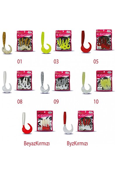MUTANT 3540 Runner Tail 5,5 Cm Levrek Silikonu 10'lu - 9 Numaralı Görsel