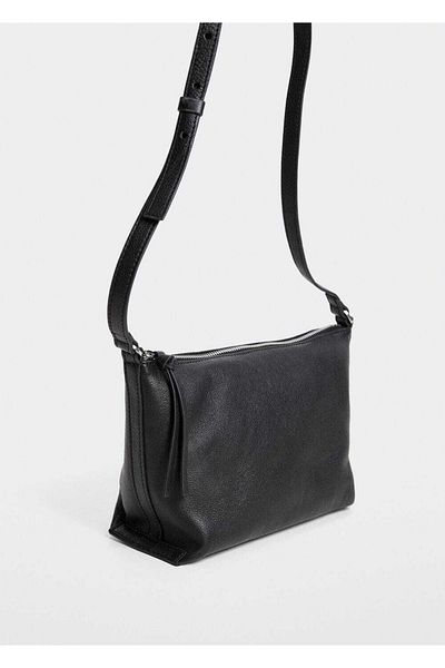 MANGO Woman Leather Crossbody Bag