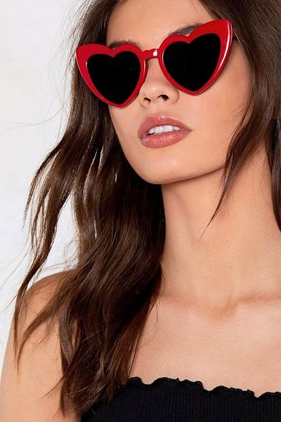 Adil Baba Heart Frame Sunglasses Cat Eye Heart Glasses Heart Retro Sunglasses