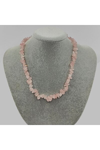 ByKolyeucum Pembe Kuvars Taşlı Doğal Taş Burç Kolye - Klckol0048