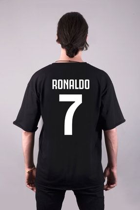 Darkia Cristiano Ronaldo Cr7 Forma On Arka Ozel Tasar m Bask l Oversize Siyah Ti ort