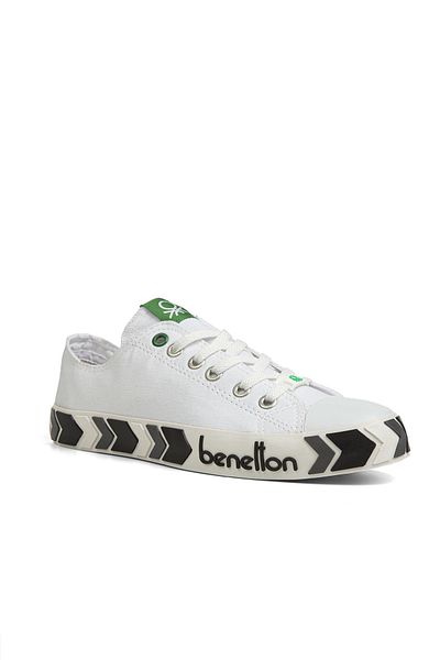 Benetton ® |   Bn-30622-3374 Λευκό Μαύρο - Ανδρικά αθλητικά παπούτσια