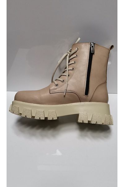 Everest Alinda Elastic Boots Thick Serrated Sole Lace Up Side Zipper