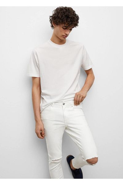 Mango Teen Завужені джинси з рваною деталлю