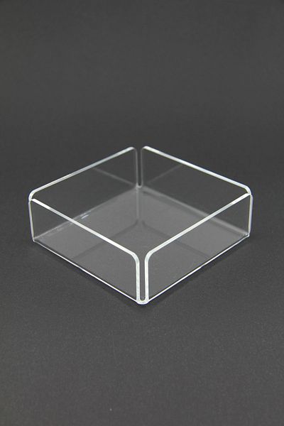 Sogo Transparent Acrylic Plexiglass Square Snack Bowl 9.5x9.5 Cm 3 Mm