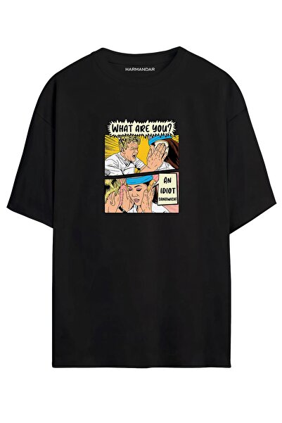 MELADYAN Gordon Ramsay: An Idiot Sandwich Printed Unisex Black Oversize T-shirt