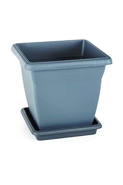 SERİNOVA Vk02 Villa Kare Saksı No:2 Tabaklı 25,5 Cm, 9 Litre Antrasit