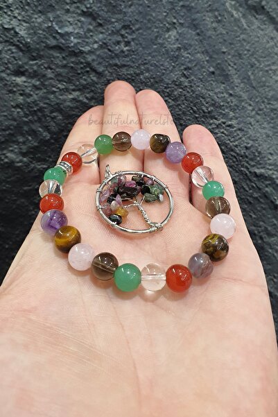 beautifulnaturelstones Çakra Doğal Taş Bileklik ( Tüm Burçlar ) ( Kolye Hediy...