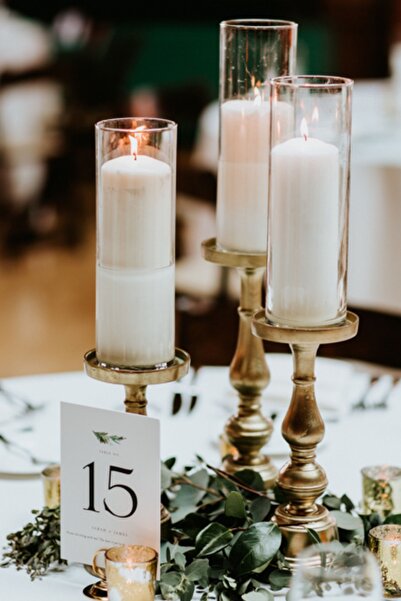 Bexka 3'lü Silindir Cam Vazo 3'lü Beyaz Vanilya Kokulu Silindir Mum Seti