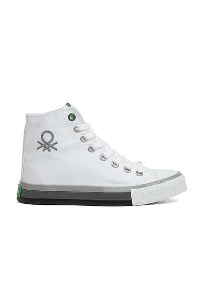 Benetton ® |   Bn-30189 - 3374 Alb Gri - Pantofi sport pentru dama